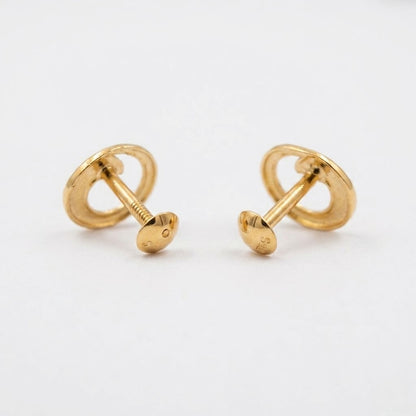 9K Gold Spiral Wave Second Stud Earrings