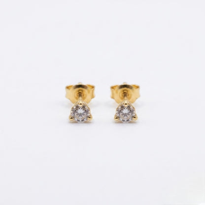 9K Gold Classic Solitaire Second Stud Earrings