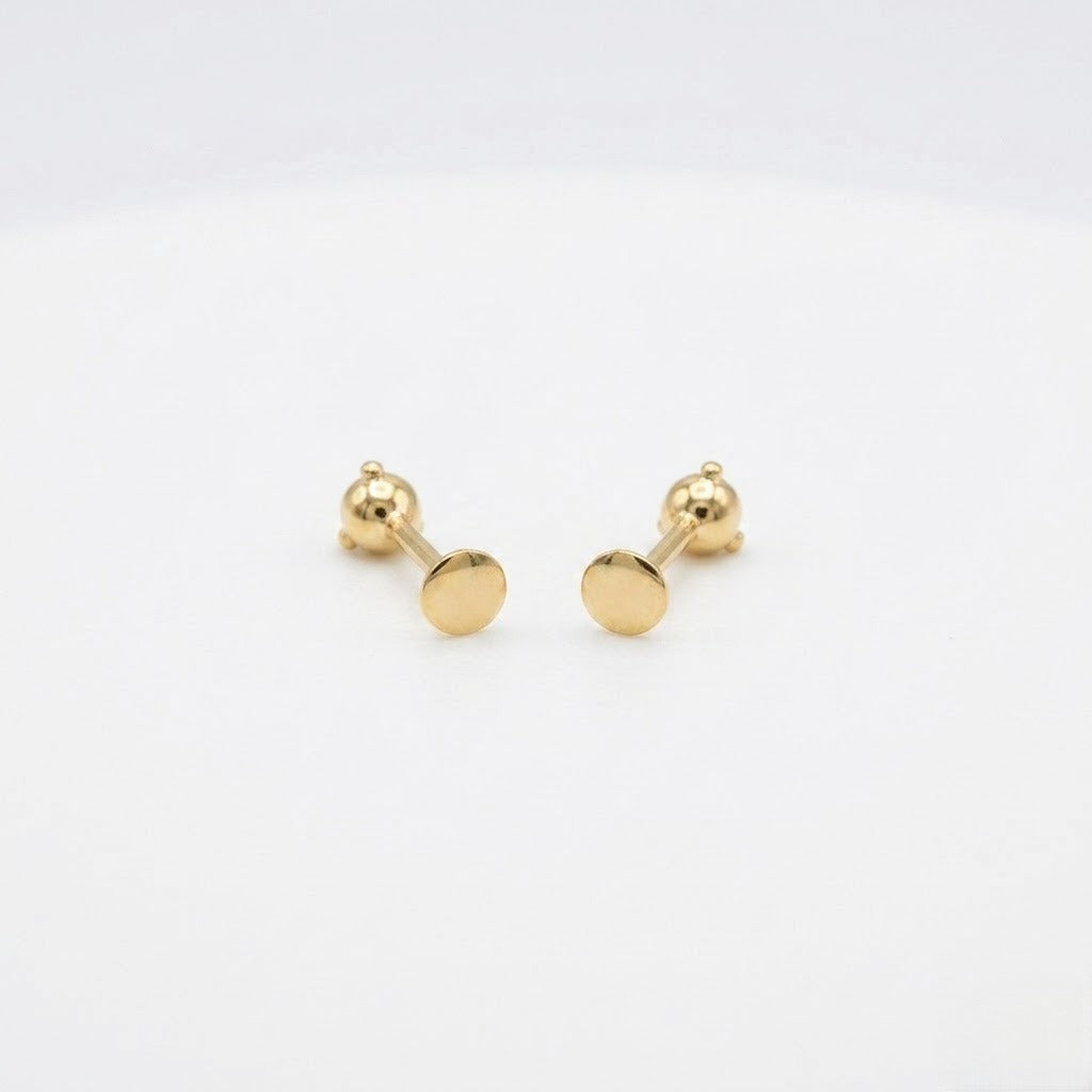 9K Gold Classic Solitaire Second Stud Earrings