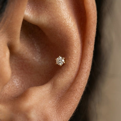 9K Gold Classic Solitaire Second Stud Earrings