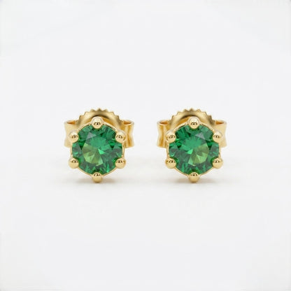 9K Gold Gemstone Second Stud Earrings