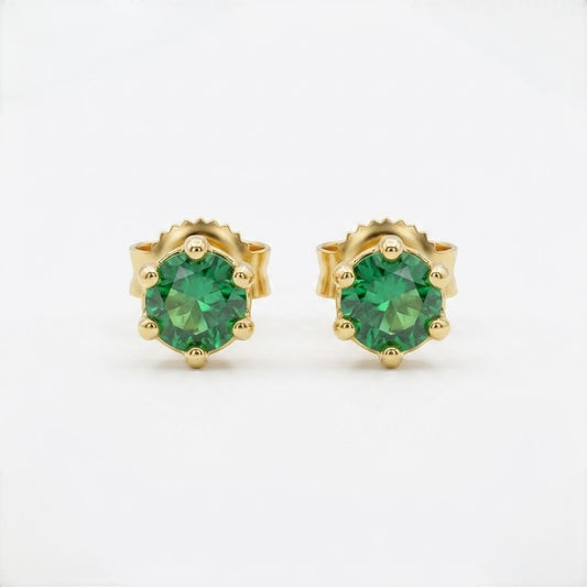 9K Gold Gemstone Second Stud Earrings
