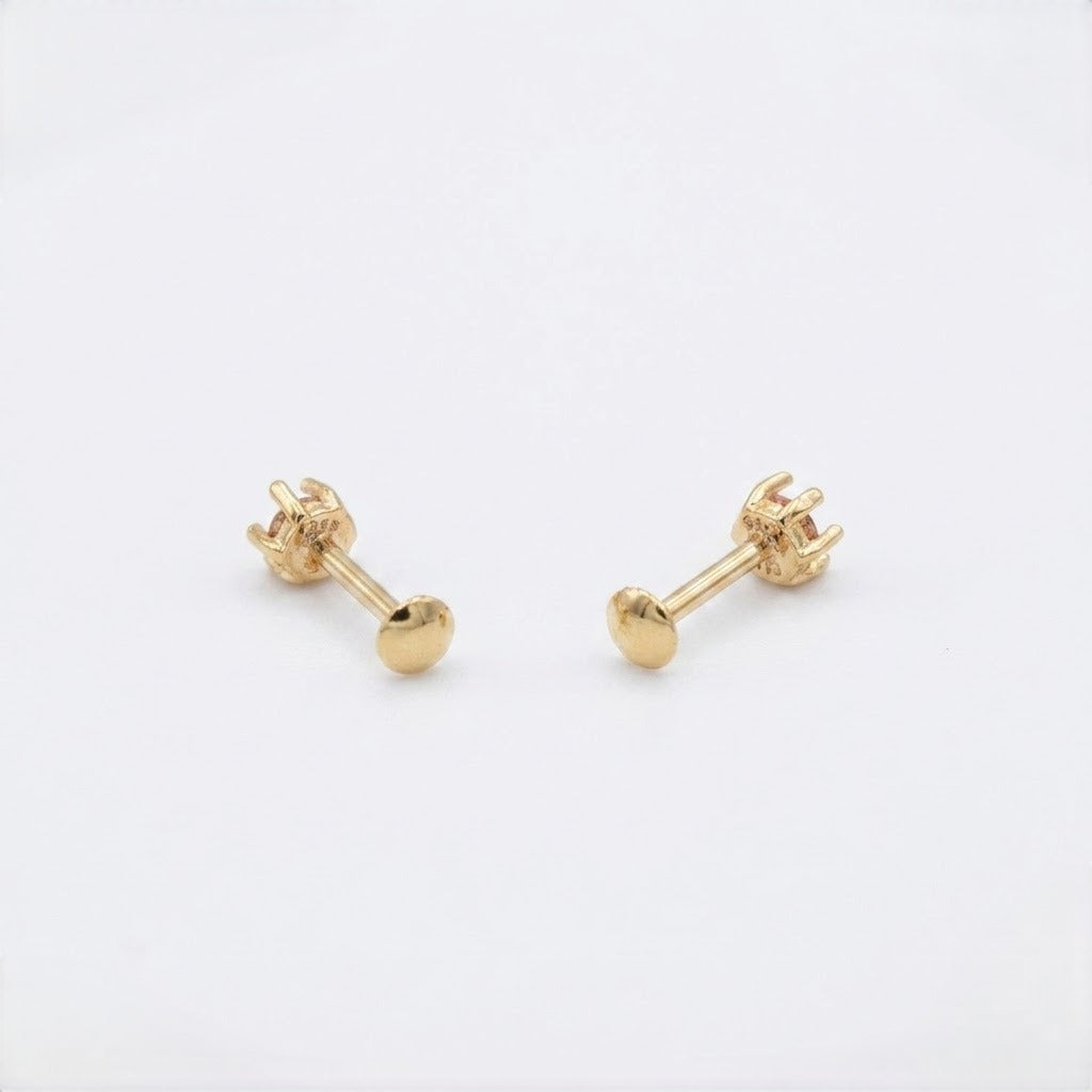 9K Gold Gemstone Second Stud Earrings
