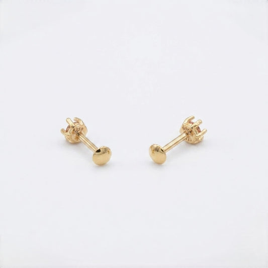 9K Gold Gemstone Second Stud Earrings