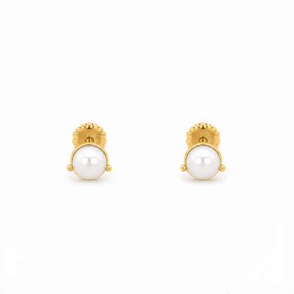 9K Gold Pearl Glow Second Stud Earrings