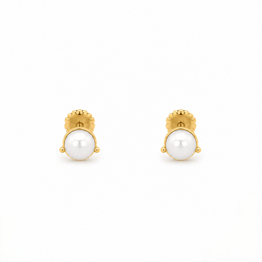 9K Gold Pearl Glow Second Stud Earrings