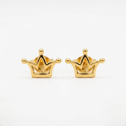 9K Gold Royal Crown Second Stud Earrings