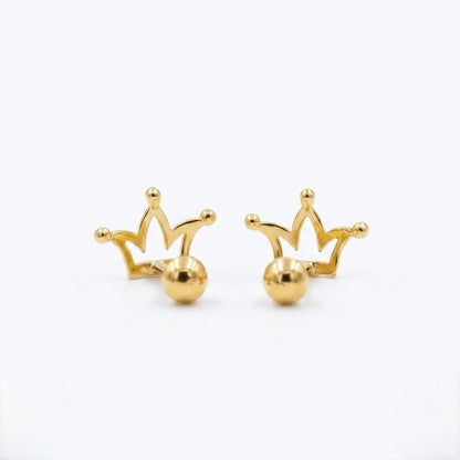 9K Gold Royal Crown Second Stud Earrings