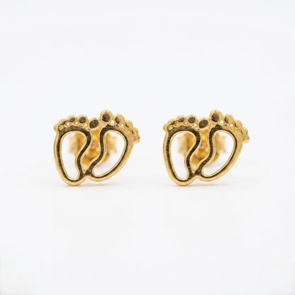 9K Gold Baby Feet Second Stud Earrings