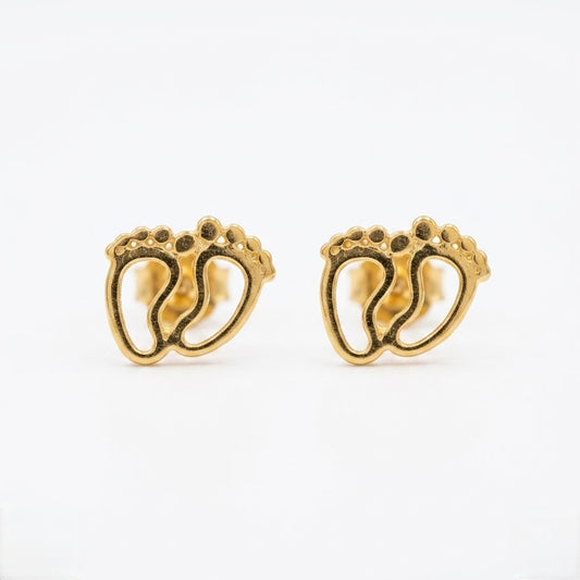 9K Gold Baby Feet Second Stud Earrings