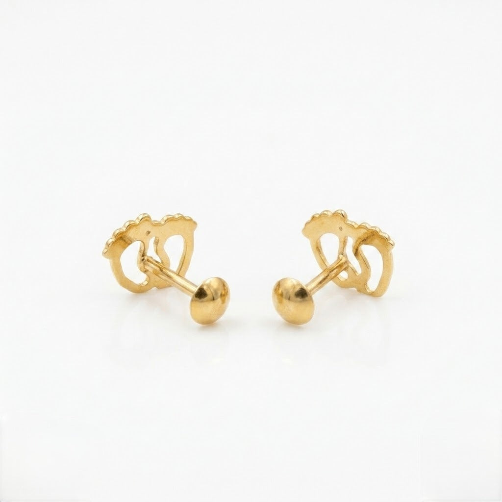 9K Gold Baby Feet Second Stud Earrings