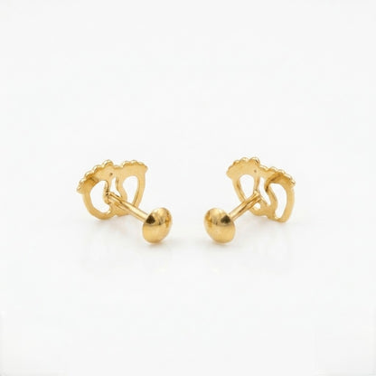9K Gold Baby Feet Second Stud Earrings