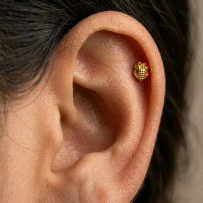 9K Gold Honeybee Bloom Second Stud Earrings