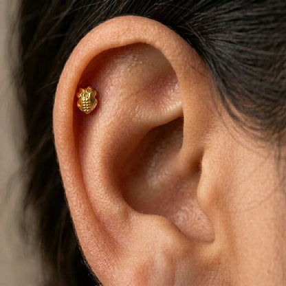 9K Gold Honeybee Bloom Second Stud Earrings