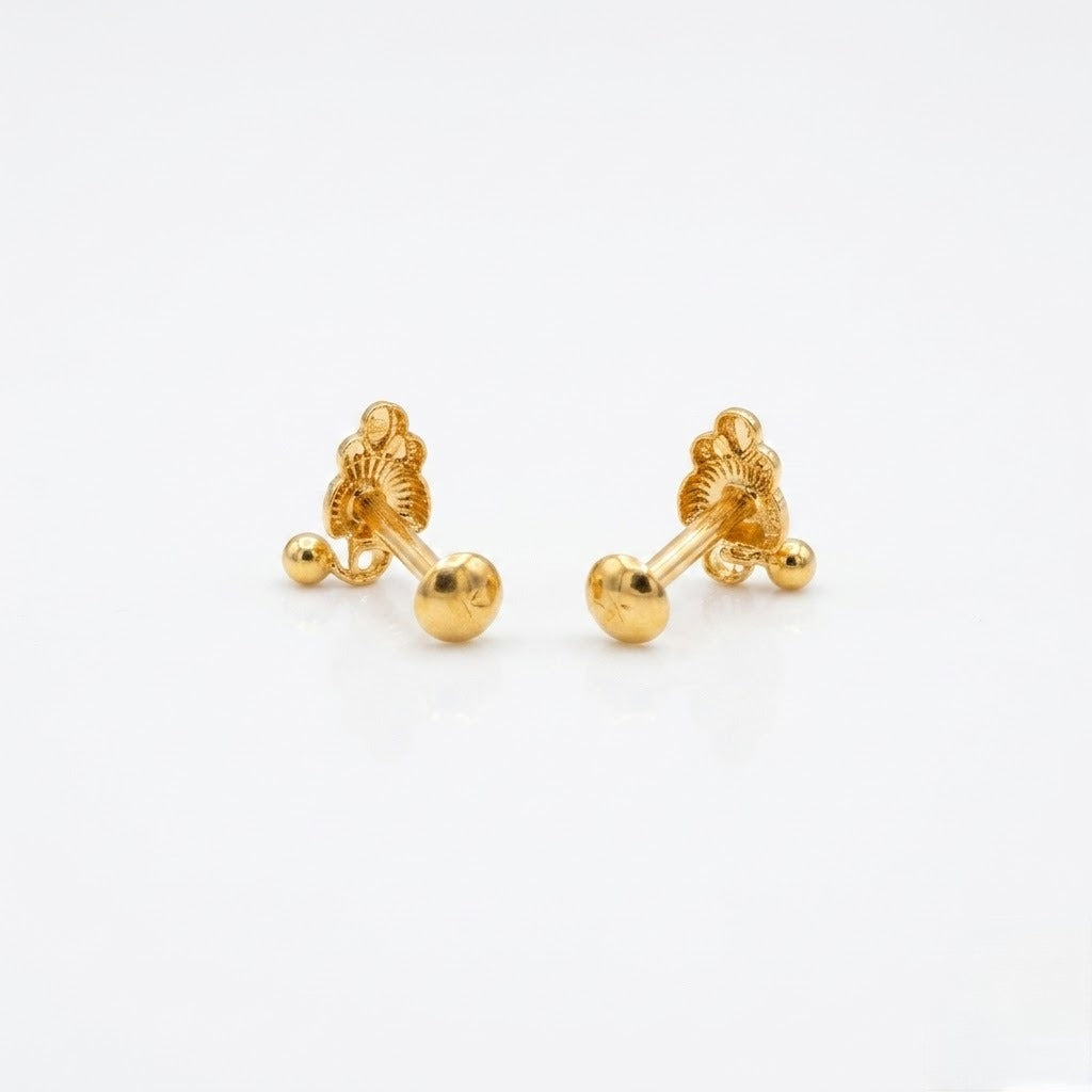9K Gold Traditional Jhumki Drop Second Stud Earrings