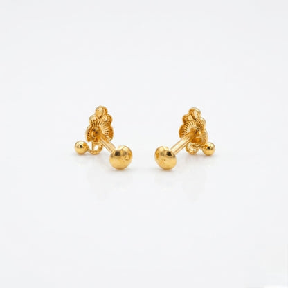 9K Gold Traditional Jhumki Drop Second Stud Earrings