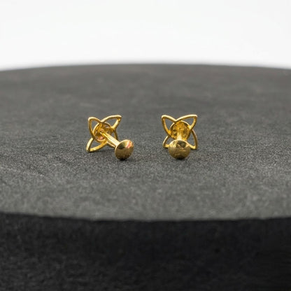 9K Gold Orbital Bloom Second Stud Earrings