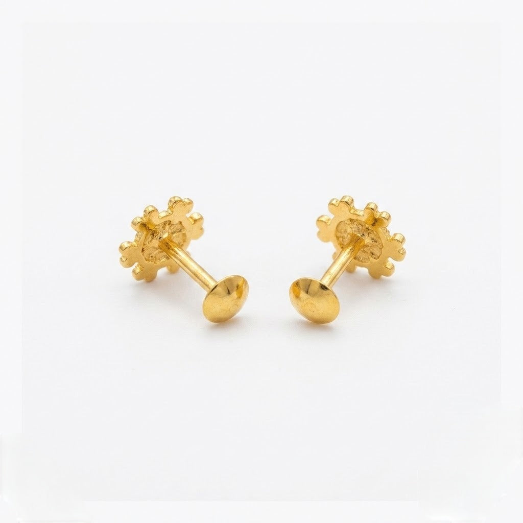 9K Gold Beaded Chakra Second Stud Earrings