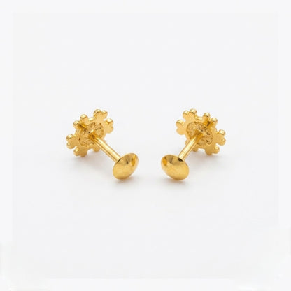 9K Gold Beaded Chakra Second Stud Earrings