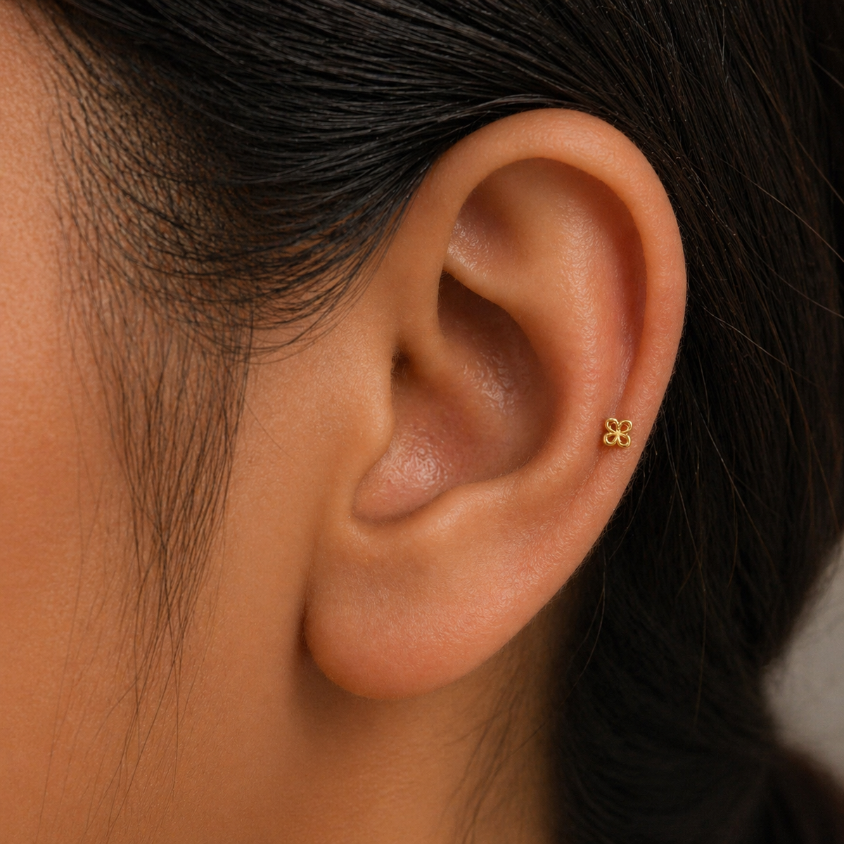 9K Gold Butterfly Petal Second Stud Earrings