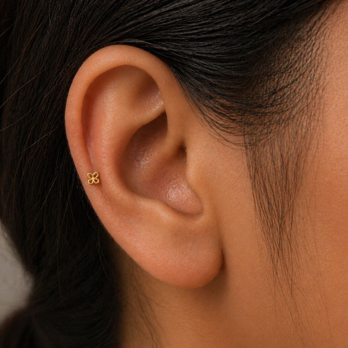 9K Gold Butterfly Petal Second Stud Earrings