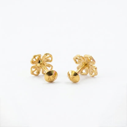 9K Gold Wire Bloom Second Stud Earrings