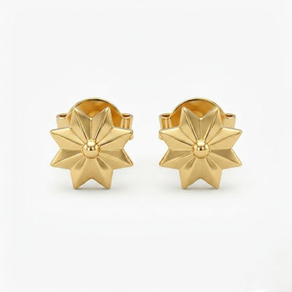 9K Gold Royal Starburst Second Stud Earrings