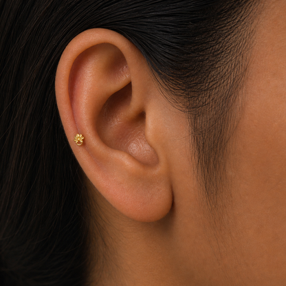 9K Gold Daisy Loop Second Stud Earrings