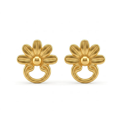 9K Gold Daisy Loop Second Stud Earrings
