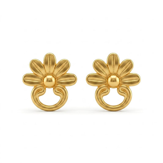 9K Gold Daisy Loop Second Stud Earrings