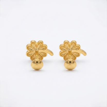 9K Gold Lucky Clover Second Stud Earrings