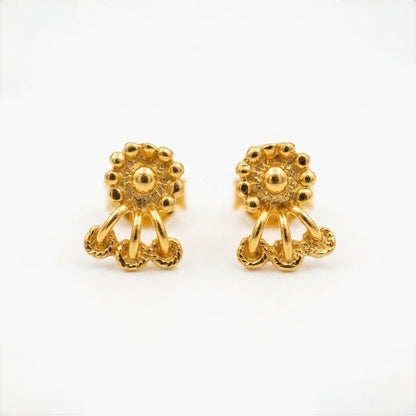 9K Gold Sun Bloom Second Stud Earrings