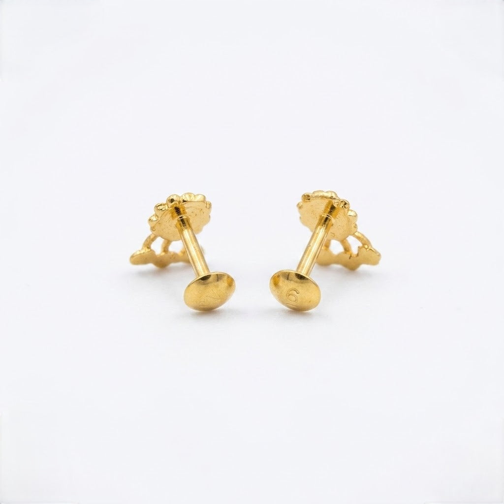 9K Gold Sun Bloom Second Stud Earrings