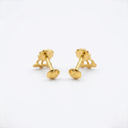 9K Gold Sun Bloom Second Stud Earrings