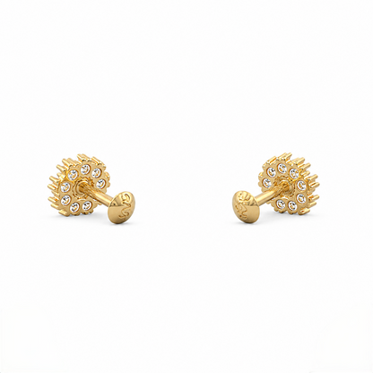 9K Gold Cluster Bloom Second Stud Earrings