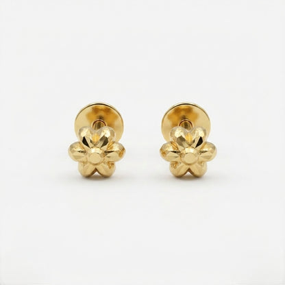 9K Gold Flower Stud Earrings