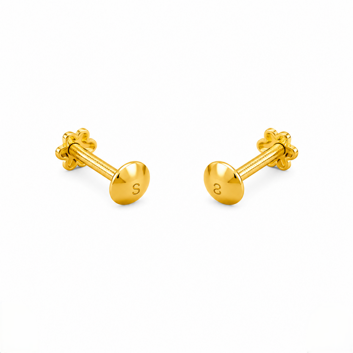 9K Gold Flower Stud Earrings