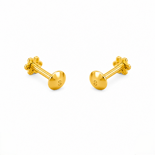 9K Gold Flower Stud Earrings