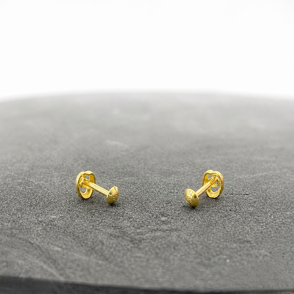9K Gold Abstract Love Knot Second Stud Earrings
