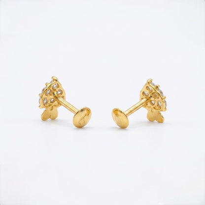 9K Gold Crystal Spade Second Stud Earrings