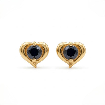 9K Gold Midnight Love Drop Second Stud Earrings