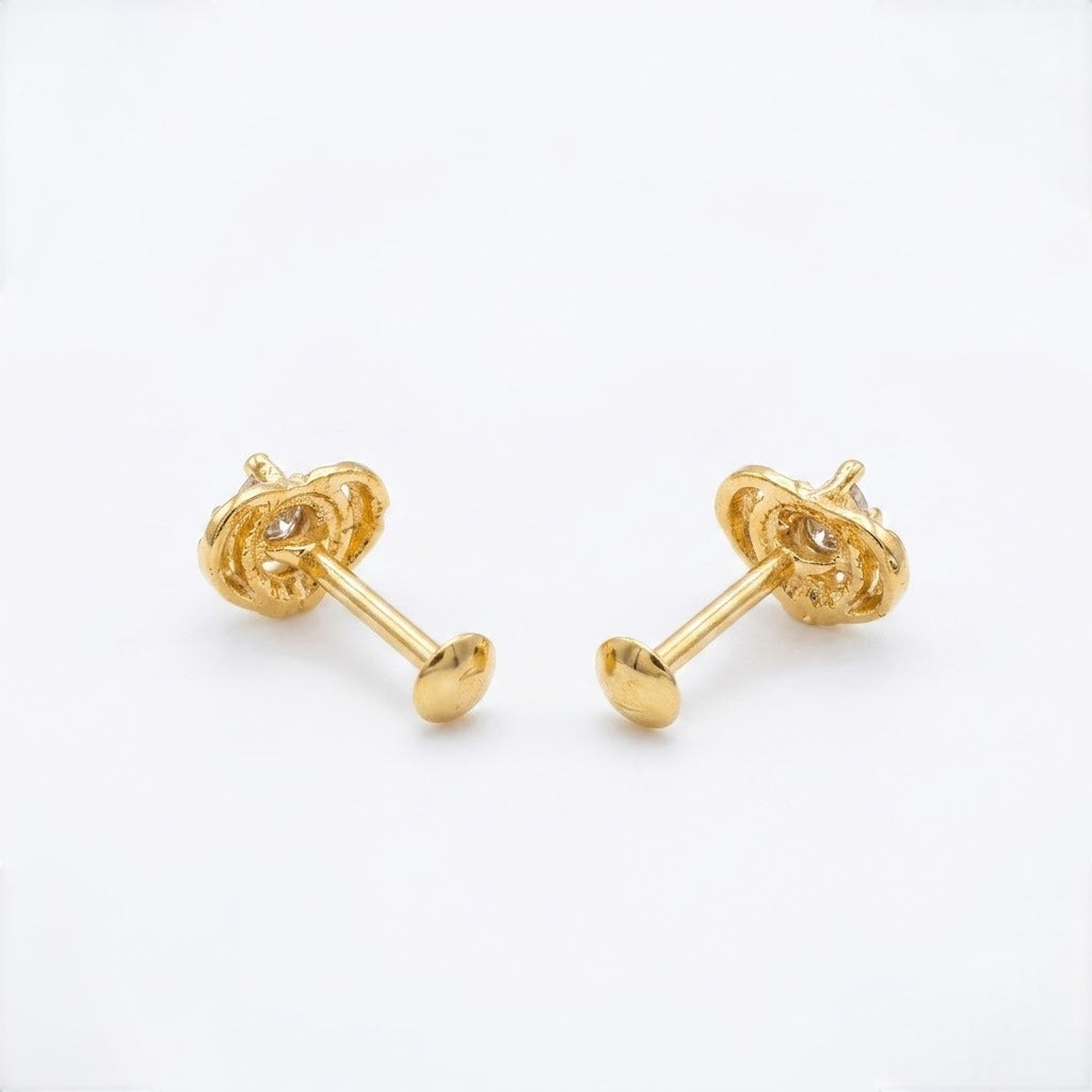 9K Gold Midnight Love Drop Second Stud Earrings