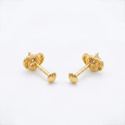9K Gold Midnight Love Drop Second Stud Earrings