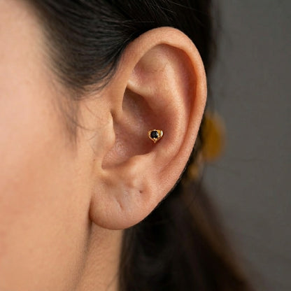 9K Gold Midnight Love Drop Second Stud Earrings