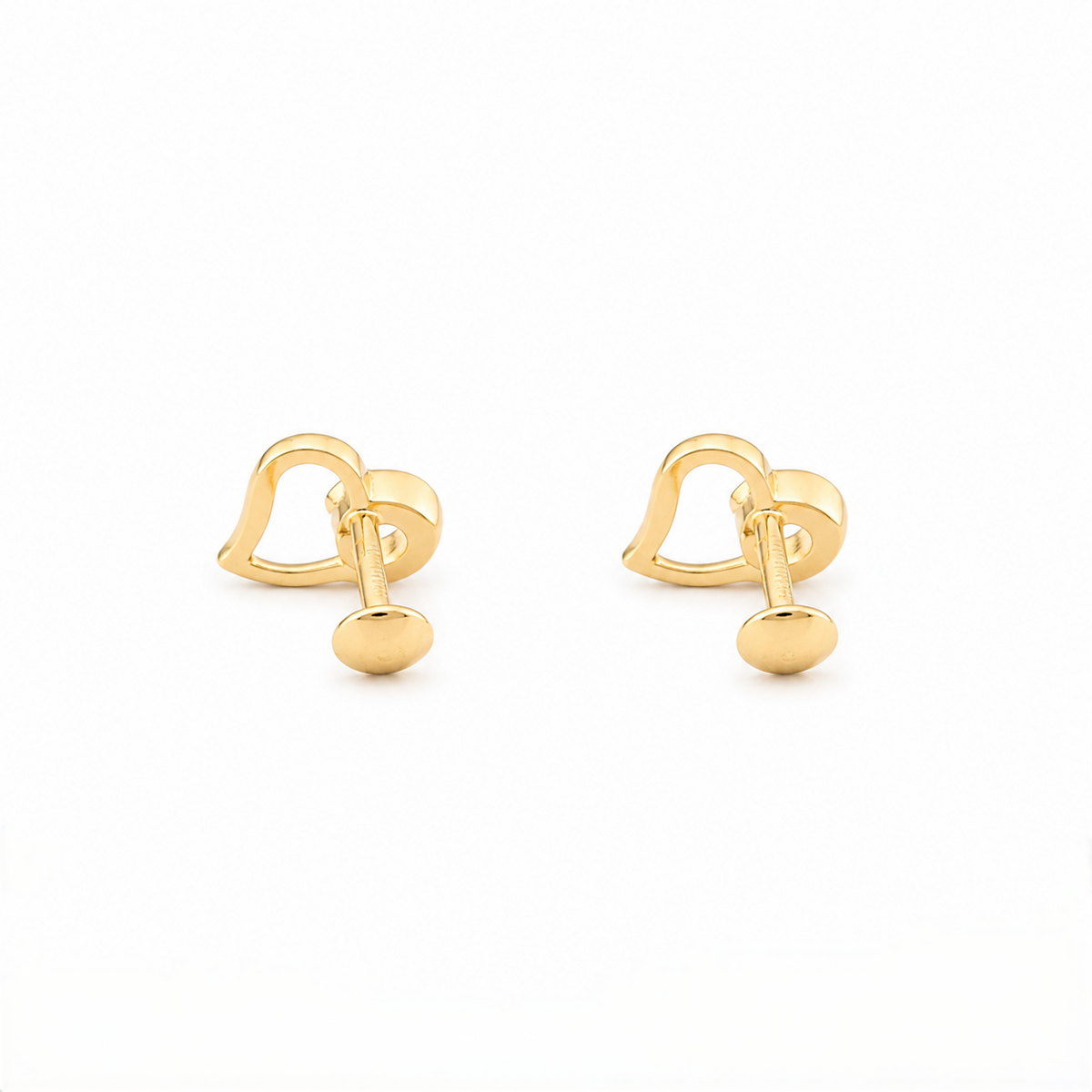9K Gold Open Love Spark Second Stud Earrings