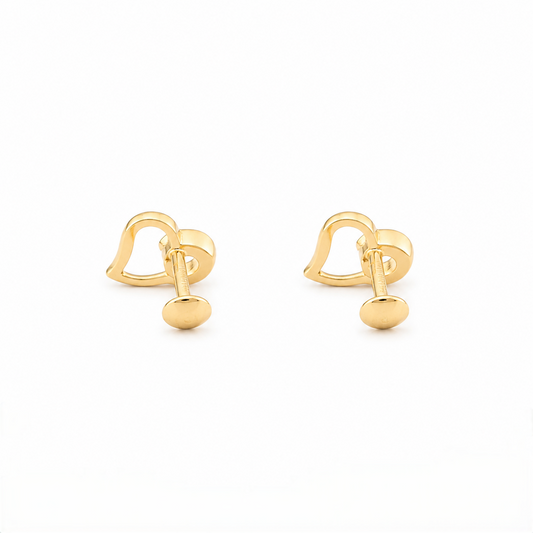 9K Gold Open Love Spark Second Stud Earrings