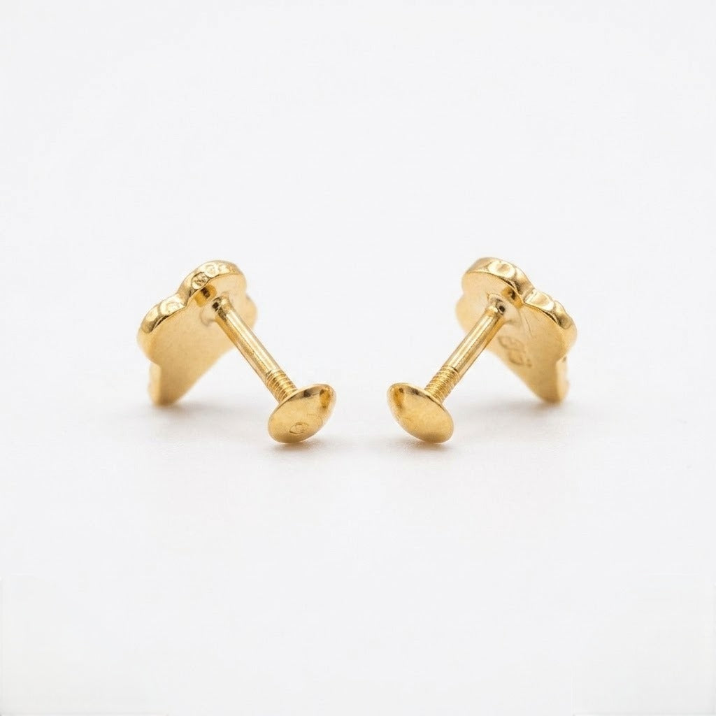 9K Gold Ice Cream Cone Second Stud Earrings
