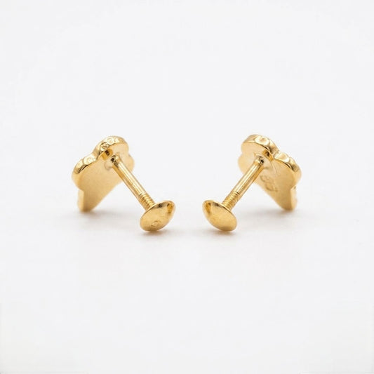 9K Gold Ice Cream Cone Second Stud Earrings