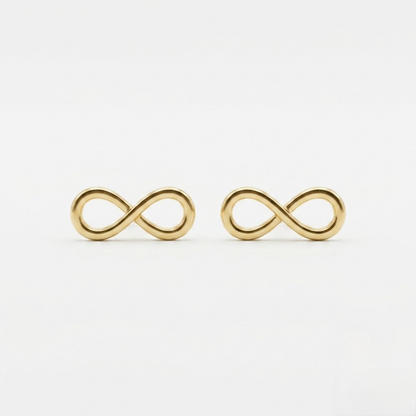 9K Gold Mini Infinity Second Stud Earrings