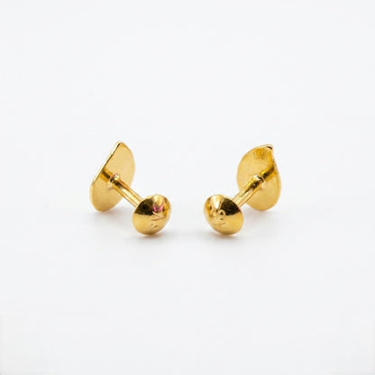 9K Gold Sleek Leaf Second Stud Earrings